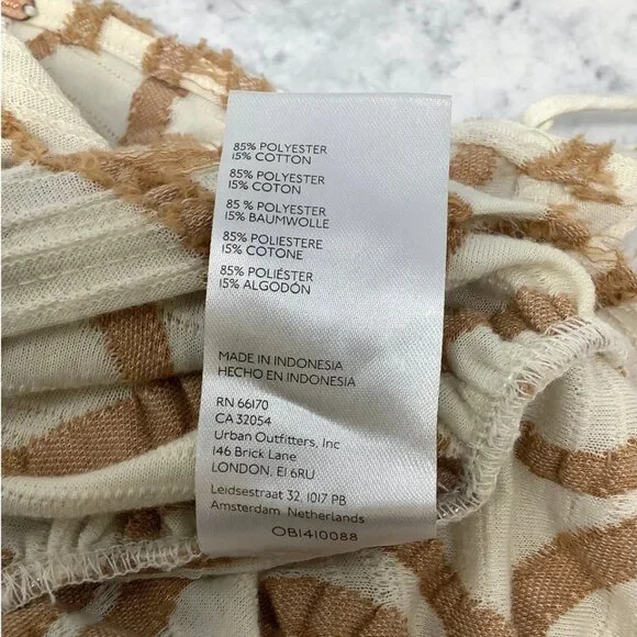 Free People Women's Large Ivory Sand Dunes Cropped Tank Top Ruched Side Size Lar - Picture 4 of 4